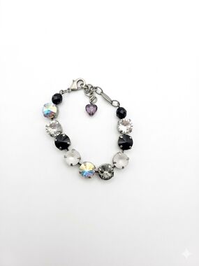 Sabika Swarovski Crystal and Black Bead Women's Bracelet